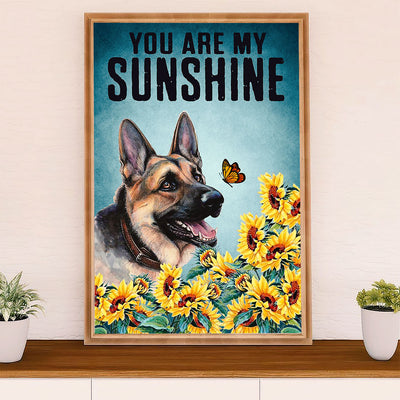 German Shepherd Canvas Prints | You Are My Sunshine | Wall Art Gift for Shepherd Dog Lover