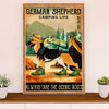 German Shepherd Poster Print | Shepherd Caming Life | Wall Art Gift for Shepherd Mom Dad