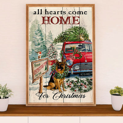 German Shepherd Poster Print | Christmas Tree Dog | Wall Art Gift for Shepherd Mom Dad