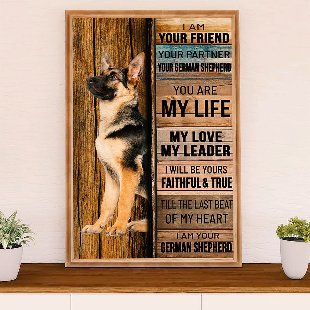 German shepherd canvas on sale prints