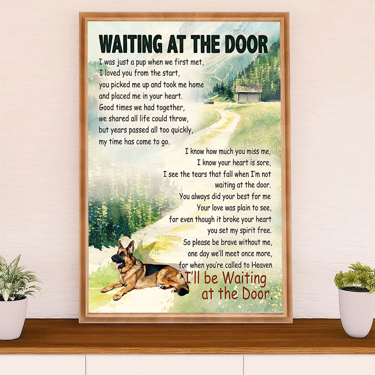German Shepherd Poster Print | Dog Memorial | Wall Art Gift for Shepherd Mom Dad