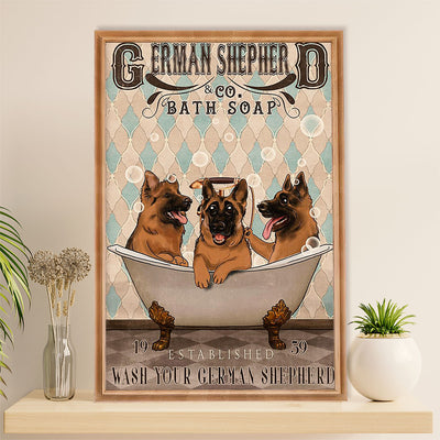 German Shepherd Canvas Prints | Dog Bath Soap | Wall Art Gift for Shepherd Dog Lover