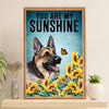 German Shepherd Canvas Prints | You Are My Sunshine | Wall Art Gift for Shepherd Dog Lover