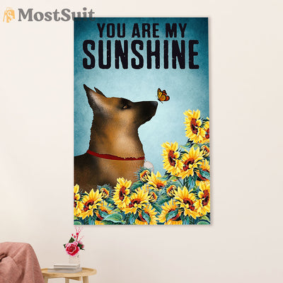 German Shepherd Canvas Prints | You Are My Sunshine | Wall Art Gift for Shepherd Dog Lover