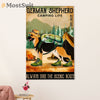 German Shepherd Poster Print | Shepherd Caming Life | Wall Art Gift for Shepherd Mom Dad