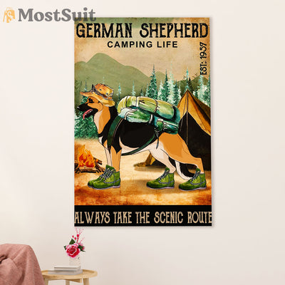 German Shepherd Canvas Prints | Shepherd Caming Life | Wall Art Gift for Shepherd Dog Lover