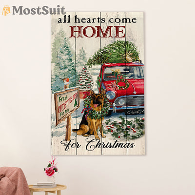 German Shepherd Canvas Prints | Christmas Tree Dog | Wall Art Gift for Shepherd Dog Lover