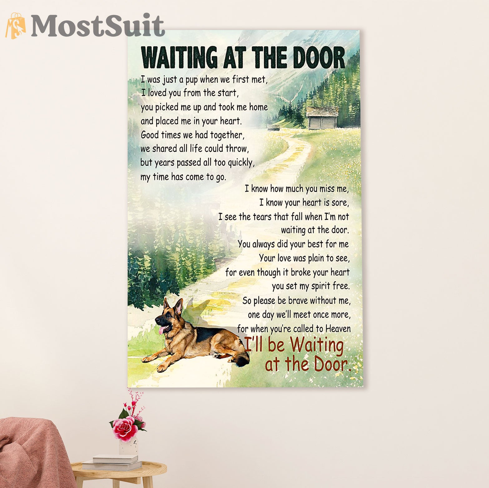 German Shepherd Canvas Prints | Dog Memorial | Wall Art Gift for Shepherd Dog Lover