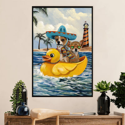 Chihuahua Canvas Wall Art Prints | Dog in the Beach | Gift for Chihuahua Dog Lover