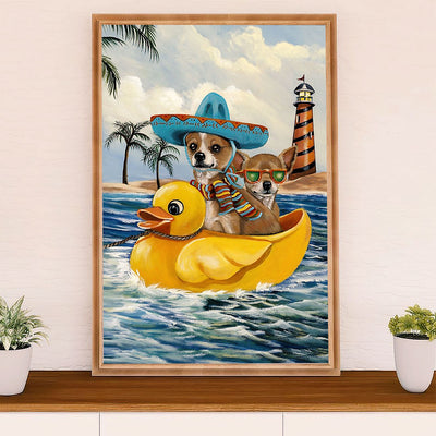 Chihuahua Canvas Wall Art Prints | Dog in the Beach | Gift for Chihuahua Dog Lover