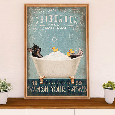 Chihuahua Canvas Wall Art Prints | Dog Bath Soap | Gift for Chihuahua Dog Lover