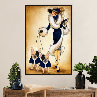 French Bulldog Canvas Wall Art Prints | Lady & Frenchie | Gift for French Bulldog Dog Lover
