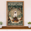 French Bulldog Canvas Wall Art Prints | Woman Loves Books & Dog | Gift for French Bulldog Dog Lover
