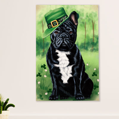 French Bulldog Canvas Wall Art Prints | St.Patrick's Day | Gift for French Bulldog Dog Lover