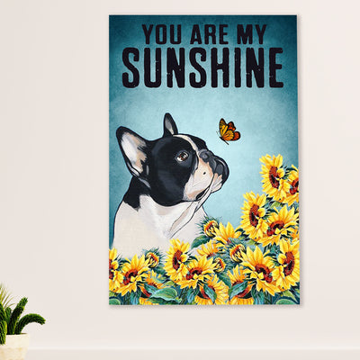 French Bulldog Canvas Wall Art Prints | You Are My Sunshine | Gift for French Bulldog Dog Lover