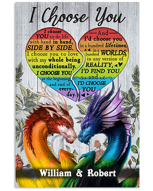Custom Name LGBT I Choose You Dragon