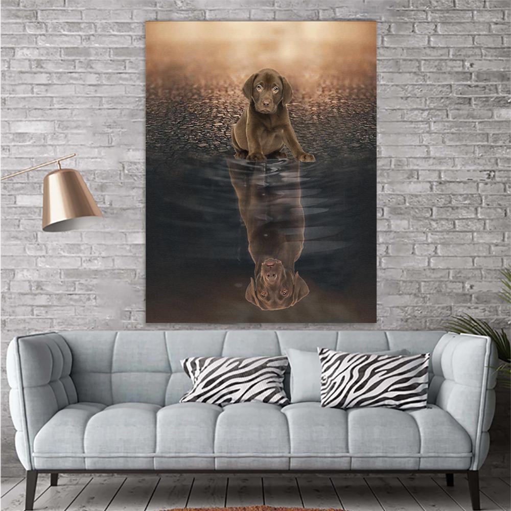 Chocolate Labrador Canvas Prints Matte Canvas - Home Room Wall Decor Matte Canvas - Mostsuit