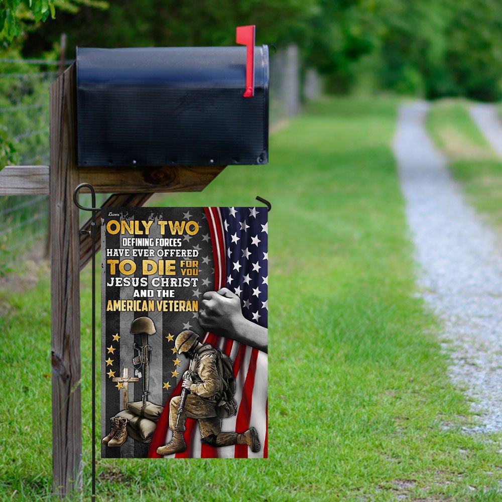 Jesus Christ And The American Veteran Flag