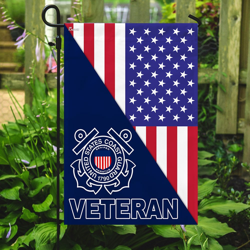 United States Coast Guard Veteran American Flag