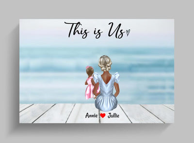 Personalized Gift for Mother's Day 2021 - Customized Mother and Daughter Baby Kid Wall Art Canvas Prints