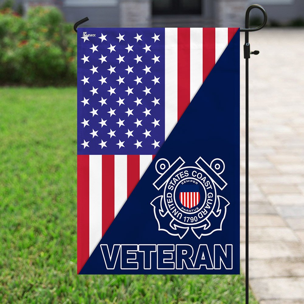 United States Coast Guard Veteran American Flag