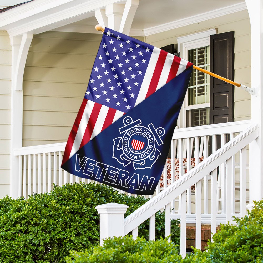 United States Coast Guard Veteran American Flag