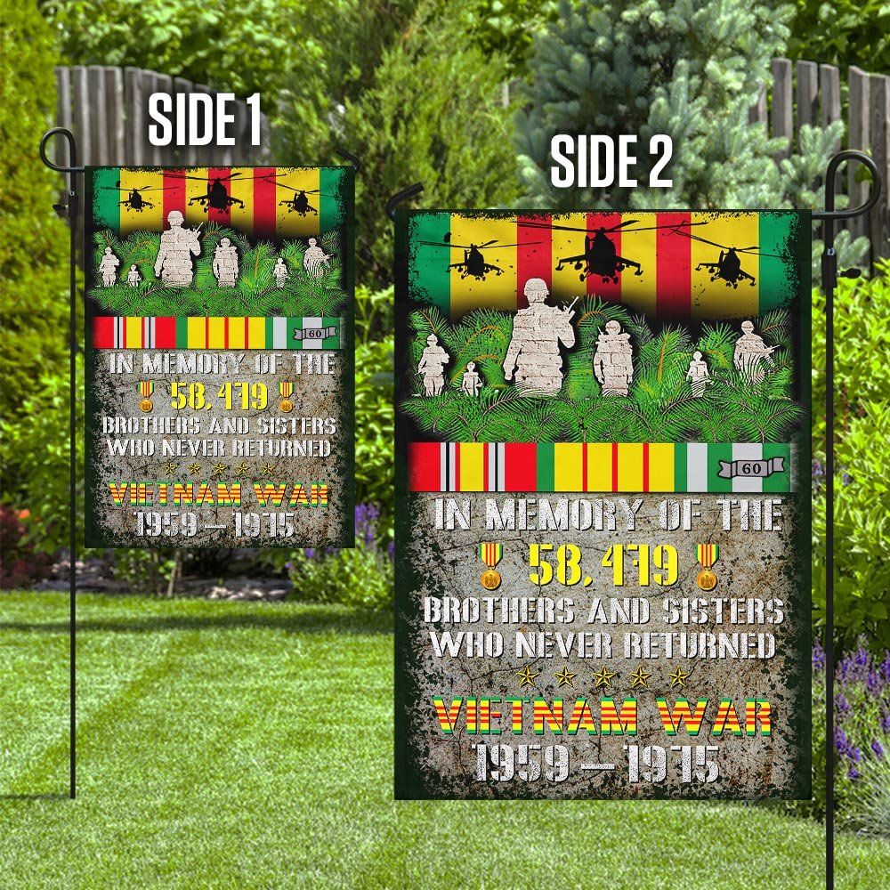Vietnam Veterans. In Memory Of Brothers And Sisters Flag