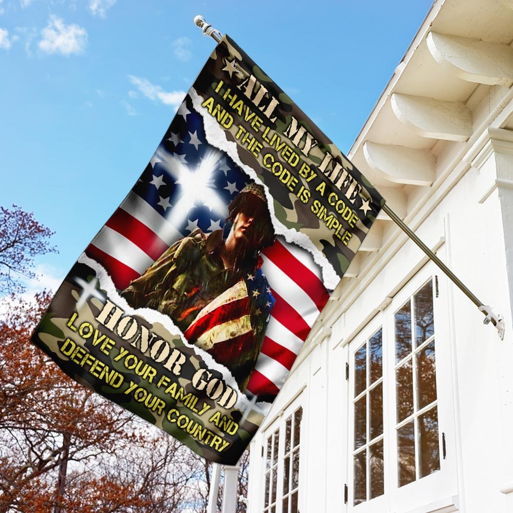 Veteran All My Life I Have Lived By A Code Flag