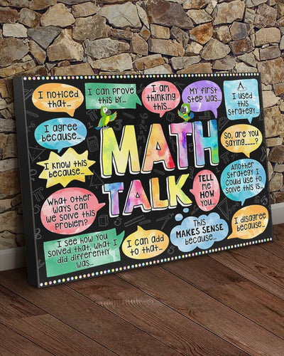 Math Talk Poster Math Classroom Poster Hidden Math Poster Math Printable Classroom Poster Math Classroom Decor Back To School Supplies Wall Art Poster No Frame or Canvas 1.25 Inch Frame Full Size