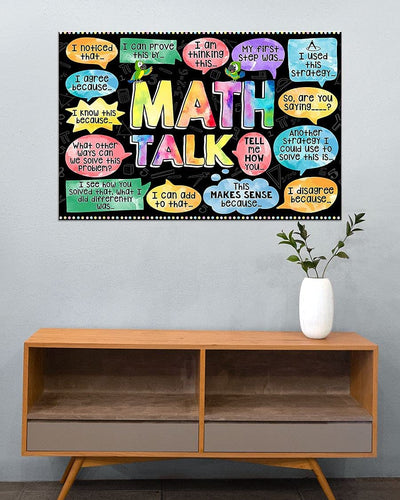 Math Talk Poster Math Classroom Poster Hidden Math Poster Math Printable Classroom Poster Math Classroom Decor Back To School Supplies Wall Art Poster No Frame or Canvas 1.25 Inch Frame Full Size