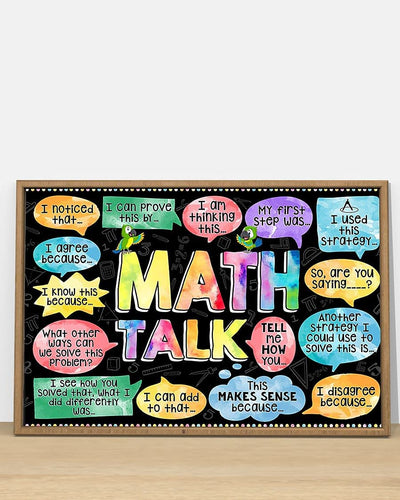 Math Talk Poster Math Classroom Poster Hidden Math Poster Math Printable Classroom Poster Math Classroom Decor Back To School Supplies Wall Art Poster No Frame or Canvas 1.25 Inch Frame Full Size