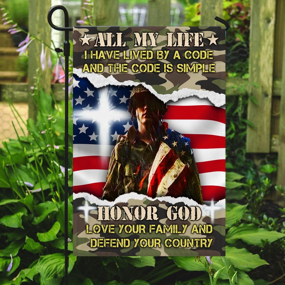 Veteran All My Life I Have Lived By A Code Flag