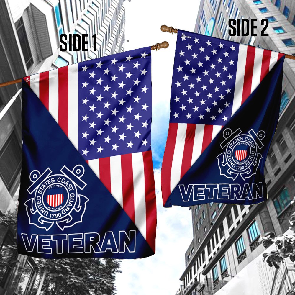 United States Coast Guard Veteran American Flag