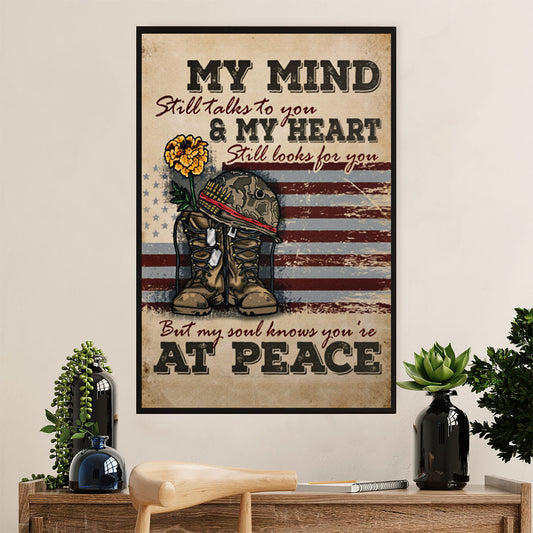American Veteran Poster | At Peace | Wall Art Gift for Veteran's Day US Navy Army