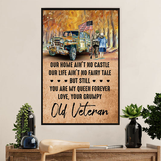 American Veteran Poster | Old Veteran | Wall Art Gift for Veteran's Day US Navy Army