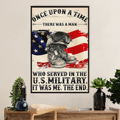 American Veteran Canvas Wall Art Prints | Man Served in the US Military | Gift for Veteran's Day US Navy Army