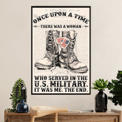 American Veteran Poster | Woman Served in the US Military | Wall Art Gift for Veteran's Day US Navy Army