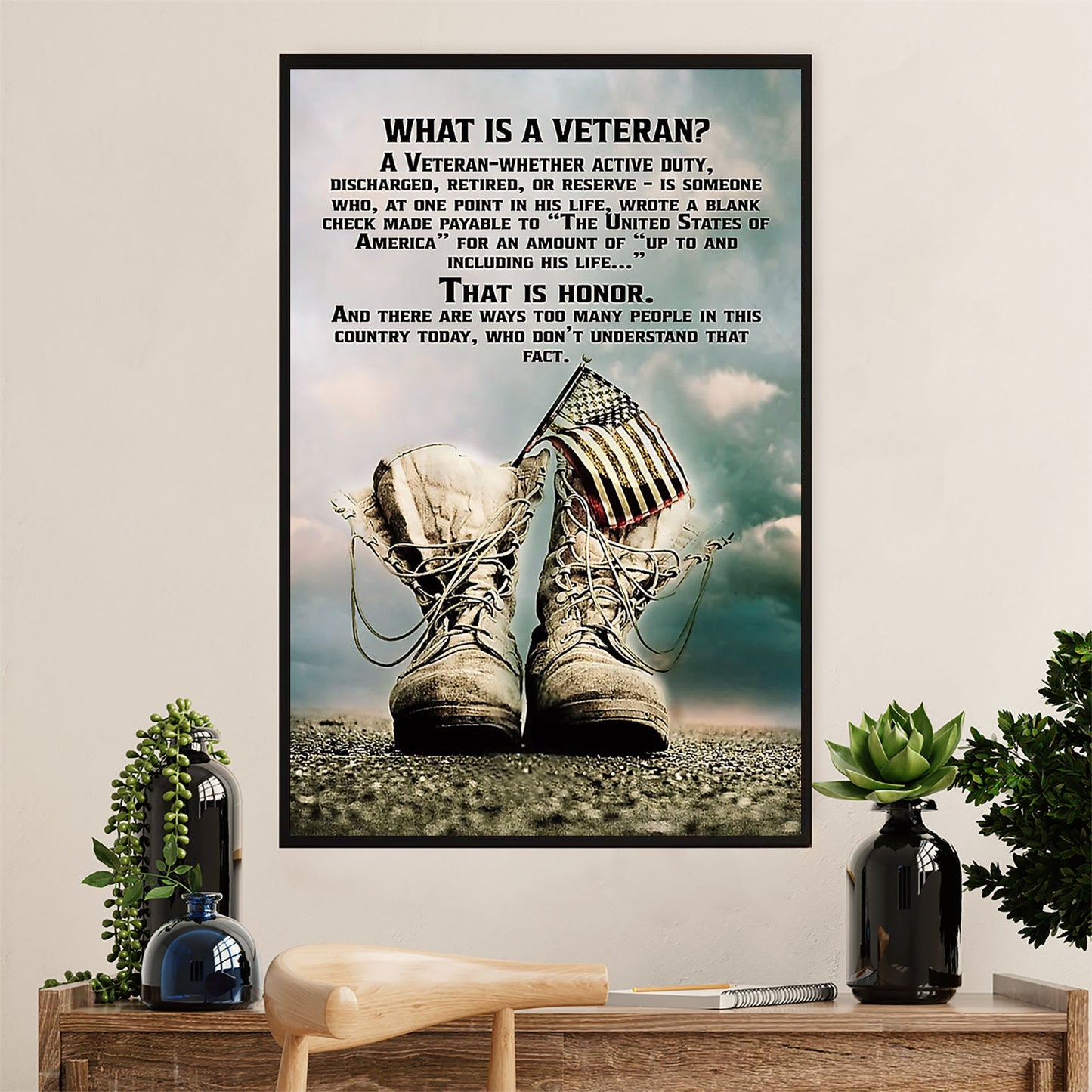 American Veteran Canvas Wall Art Prints | What is a Veteran | Gift for Veteran's Day US Navy Army