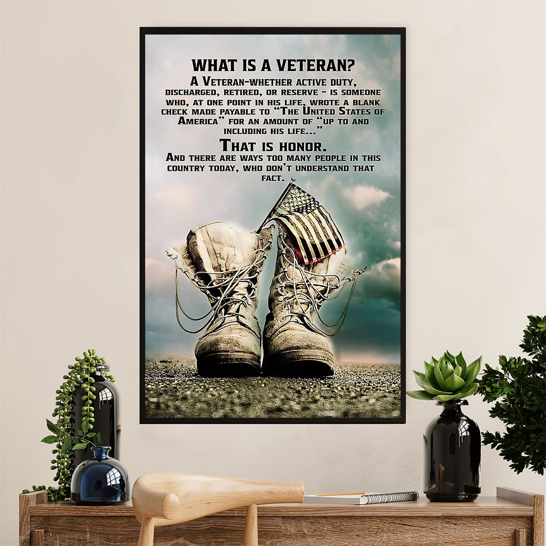 American Veteran Canvas Wall Art Prints | What is a Veteran | Gift for Veteran's Day US Navy Army