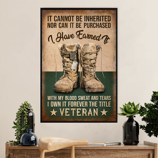 American Veteran Poster | Forever Veteran | Wall Art Gift for Veteran's Day US Navy Army