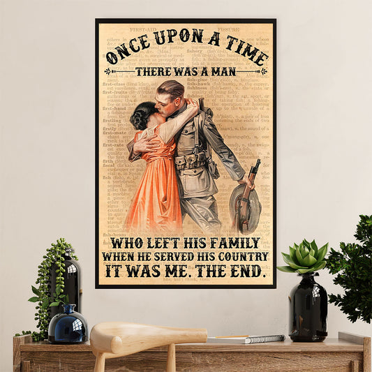 American Veteran Poster | Man Served His Country | Wall Art Gift for Veteran's Day US Navy Army