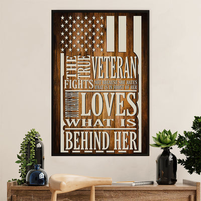 American Veteran Poster | True Veteran | Wall Art Gift for Veteran's Day US Navy Army