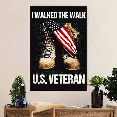 American Veteran Canvas Wall Art Prints | I Walked the Walk | Gift for Veteran's Day US Navy Army