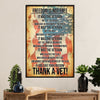 American Veteran Poster | Freedom is Not Free | Wall Art Gift for Veteran's Day US Navy Army