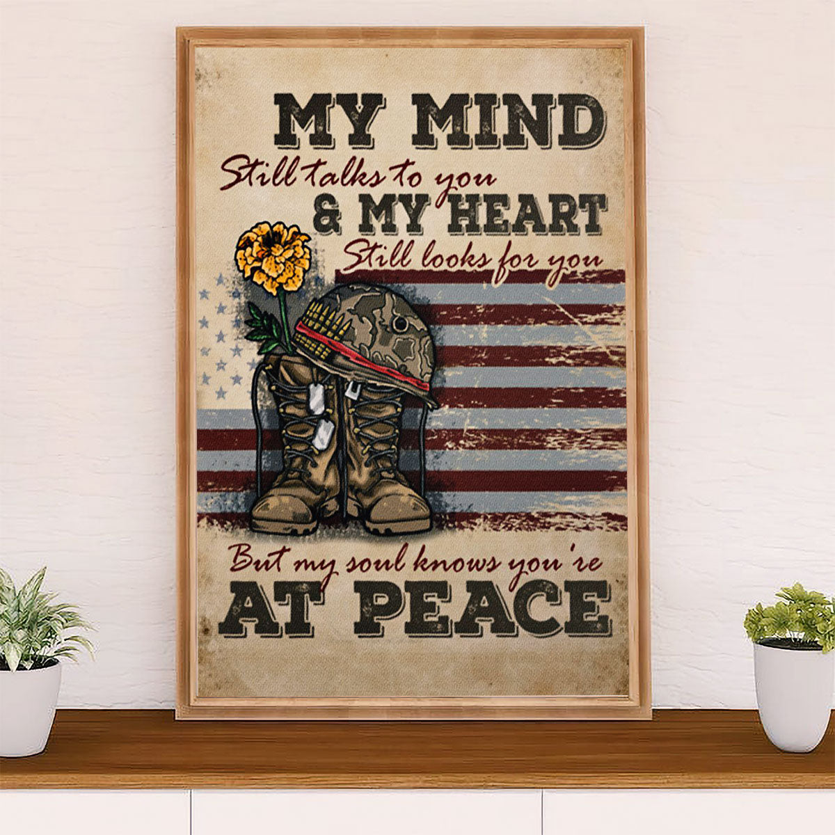 American Veteran Canvas Wall Art Prints | At Peace | Gift for Veteran's Day US Navy Army
