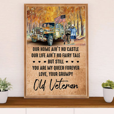 American Veteran Poster | Old Veteran | Wall Art Gift for Veteran's Day US Navy Army