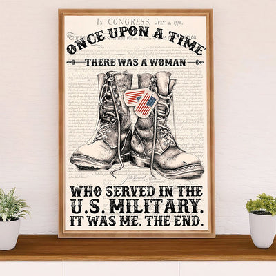 American Veteran Poster | Woman Served in the US Military | Wall Art Gift for Veteran's Day US Navy Army