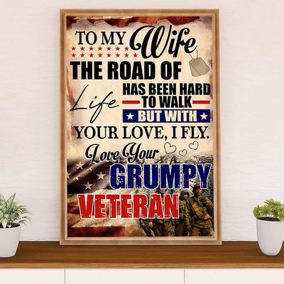 American Veteran Canvas Wall Art Prints | From Husband to Wife | Gift for Veteran's Day US Navy Army