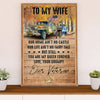 American Veteran Poster | From Husband to Wife | Wall Art Gift for Veteran's Day US Navy Army