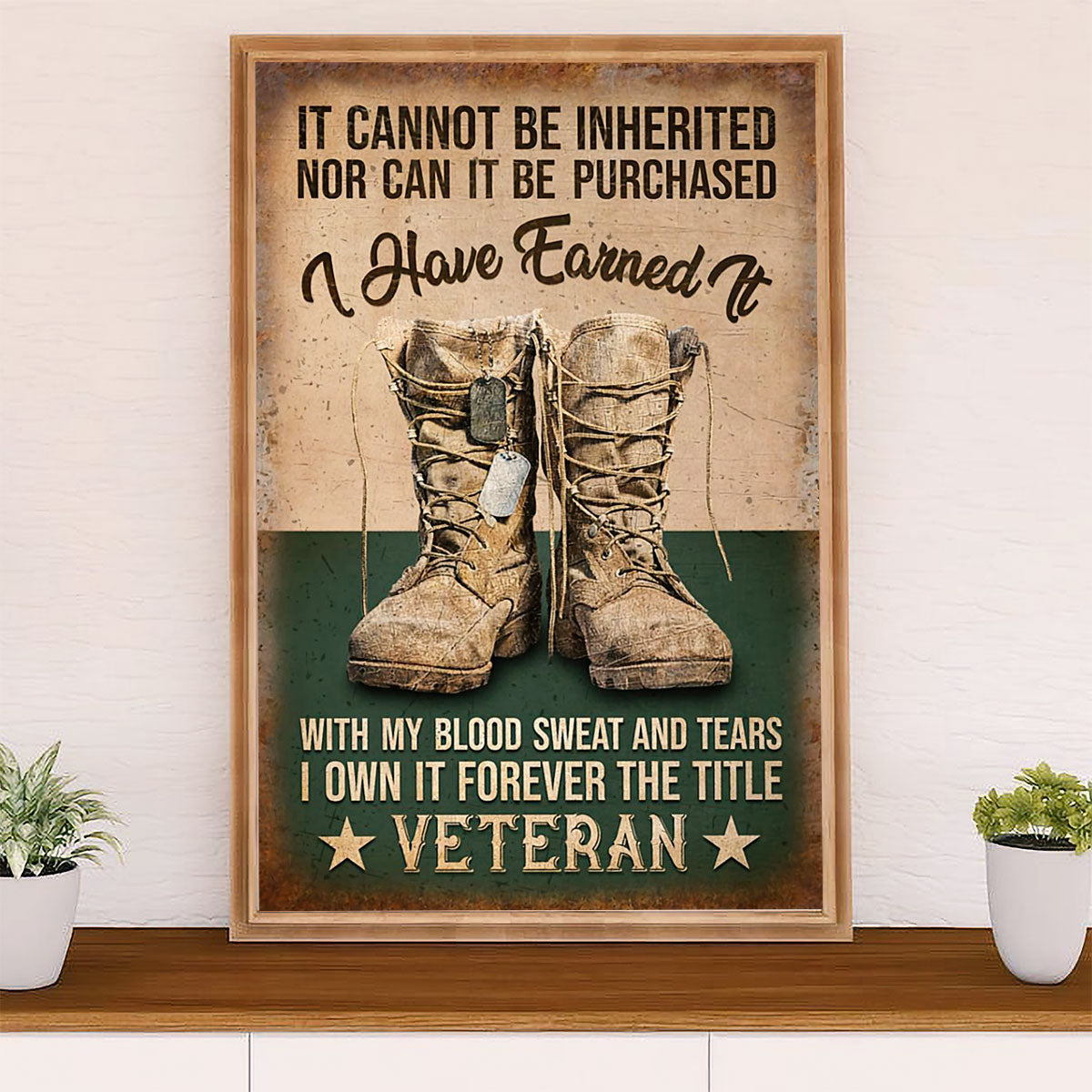 American Veteran Poster | Forever Veteran | Wall Art Gift for Veteran's Day US Navy Army